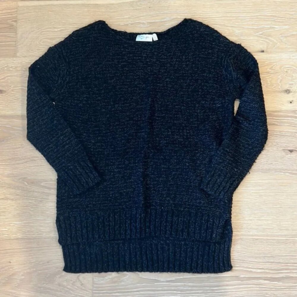 RD Style Stitchfix Chunky Knit Sweater Cotton Blend Black Neutral Tunic Leggings